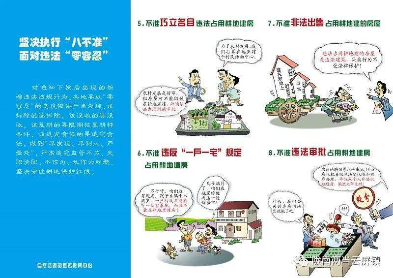 农村乱占耕地建房八不准系列漫画作品