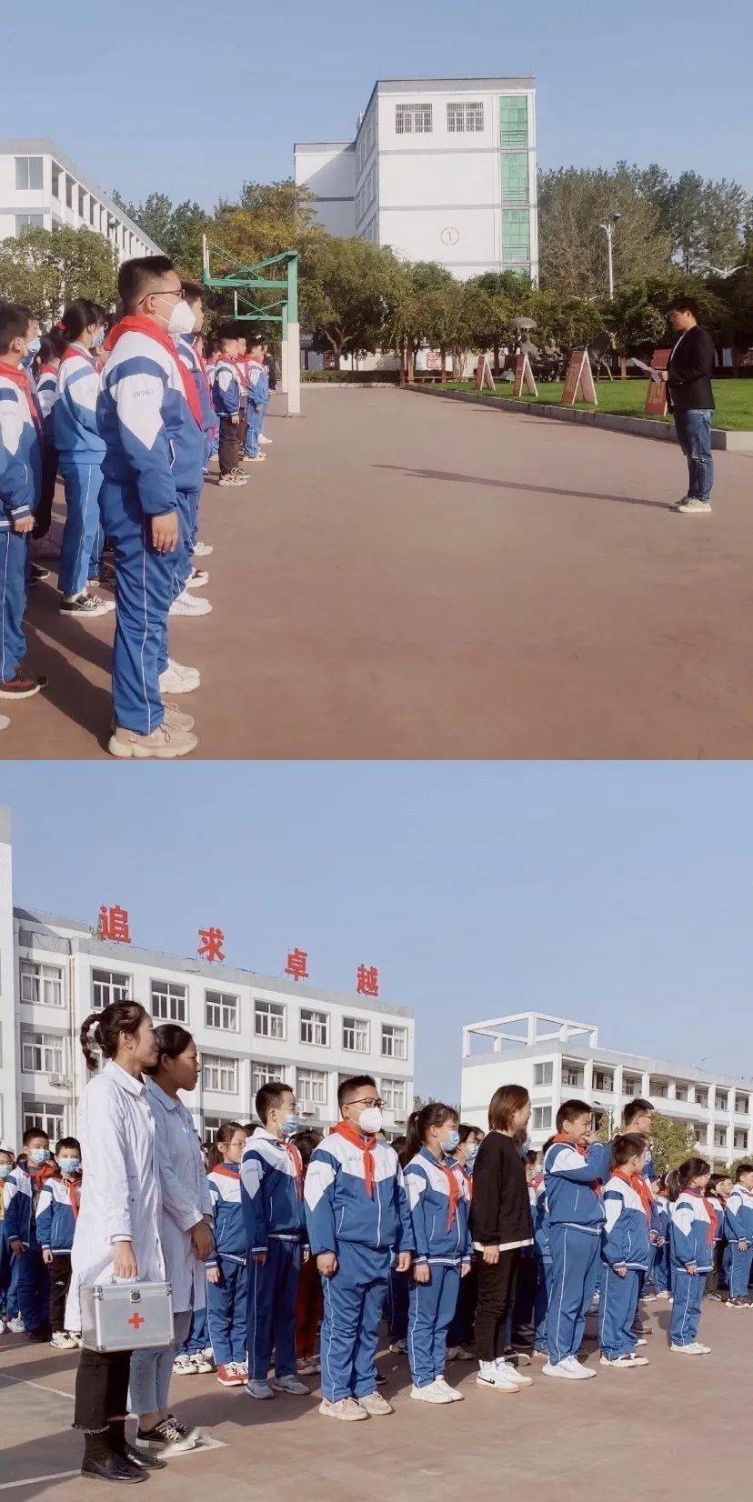 菁华学校举行校车突发事件应急疏散演练活动