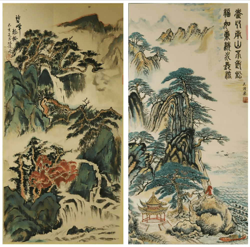 比南山不老松,福如东海水长流左:市粮食局离休干部唐玉秀-春满人间右