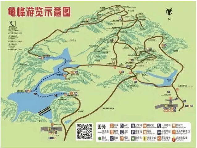 龟峰山游览路线示意图图片