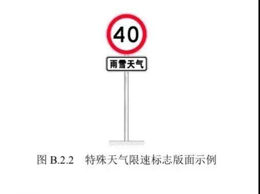 分时段限速,特殊天气限速方式时,宜以限速标志配合辅助标志的方式表示