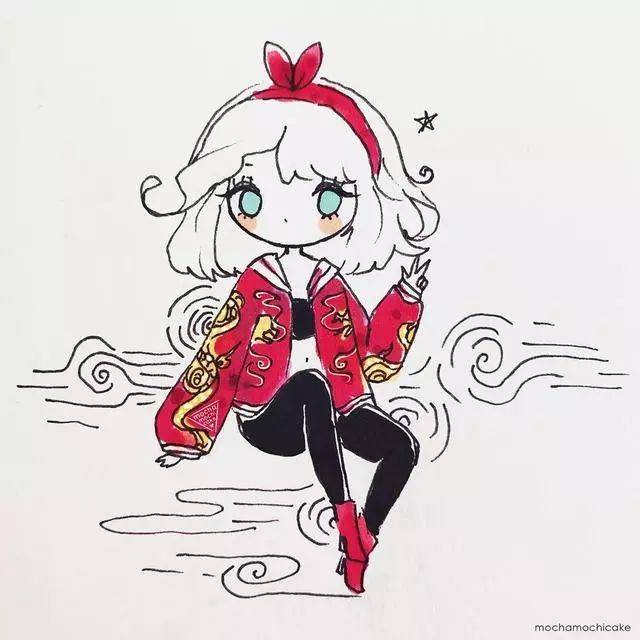 马克笔手绘可爱萌q版人物手绘