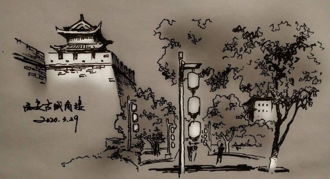 曹魏古城绘画图片