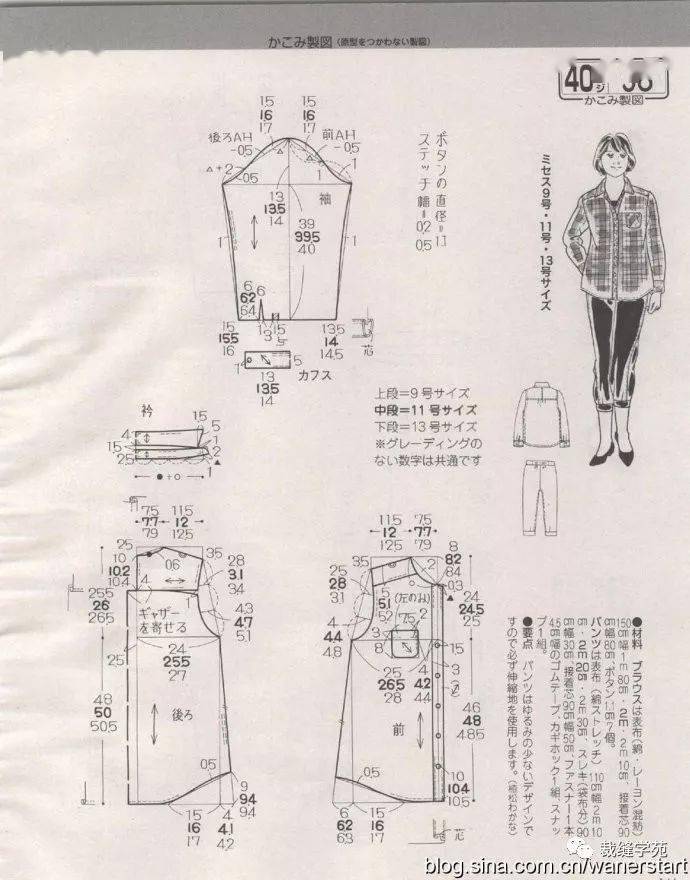 【裁缝学苑】女士休闲衬衫 裁剪图!人手一件的衣衣