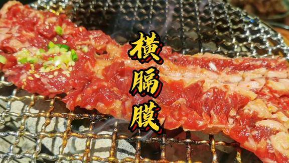 抖音美食制作人黄金油脂比例全牛不足1的横隔膜烤肉