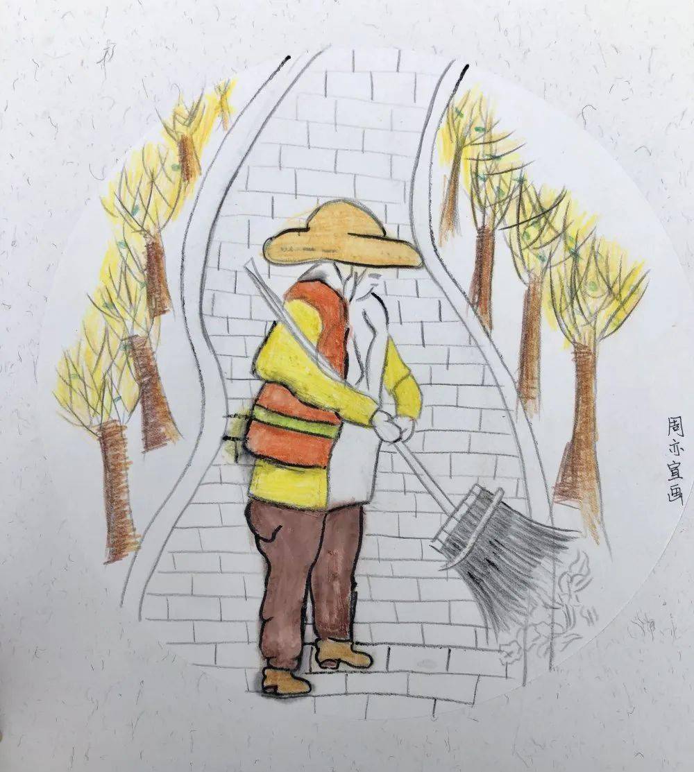 劳动之"影"的同学在管倩然老师的带领下前往双塔公园寻找最美劳动身影