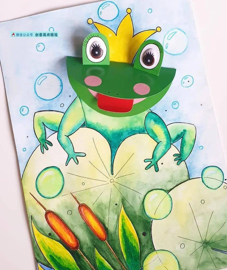 手绘与剪贴结合,创作出富于层次感的创意儿童画!