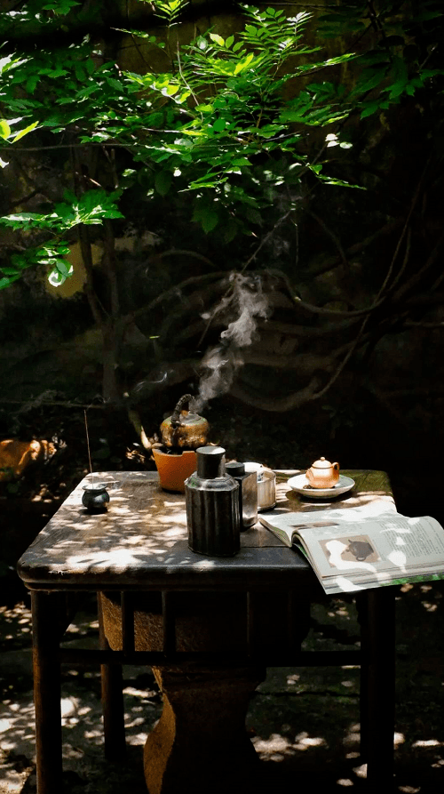 一桌一椅一卷书,一灯一人一杯茶