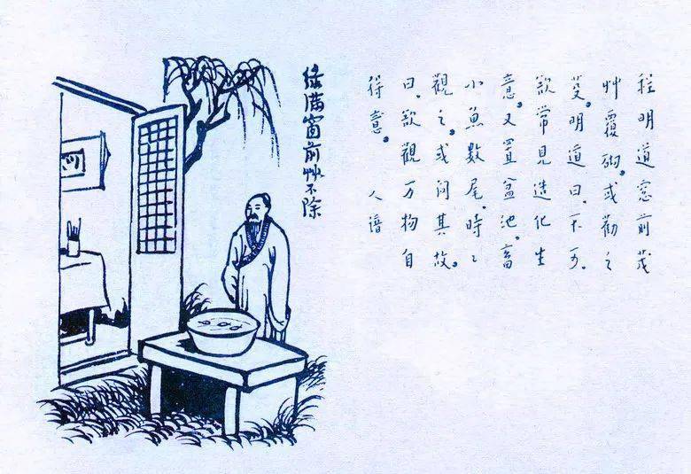 又置盆池,畜小鱼数尾,时时观之