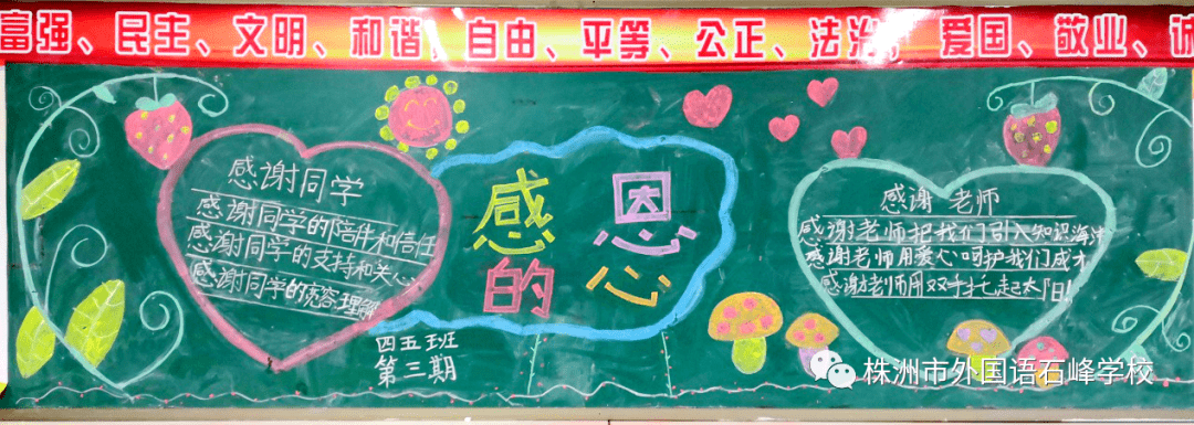 心存感恩与爱同行11月感恩节黑板报评比