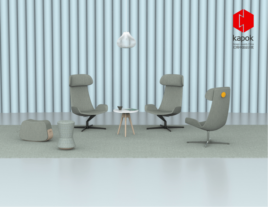 maratti简约北欧风原创设计kami休闲椅,用颇具雕塑感