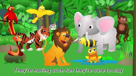 儿童早教动画:狮子,大象,老虎小猴子拼图