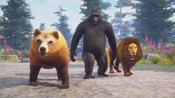 狮子大象狗熊上小火车吃水果