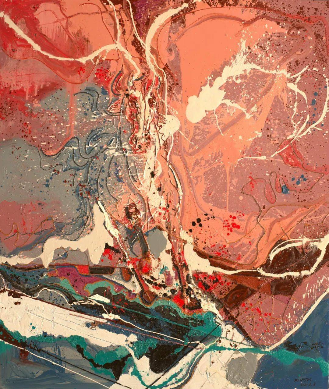 x 120cm 布面油画 1994《大漠》80cm x 100cm 布面油画 2014胡赤骏hu