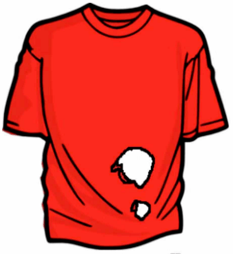 请问: 这件前后都是红色的衣服有几个洞?