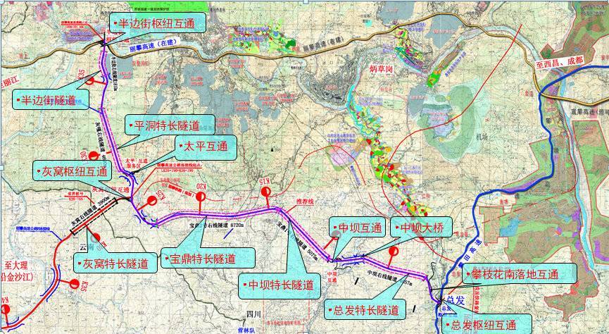 攀大高速四川段线路图攀大高速四川段中坝大桥封面新闻记者 曹菲 王秋