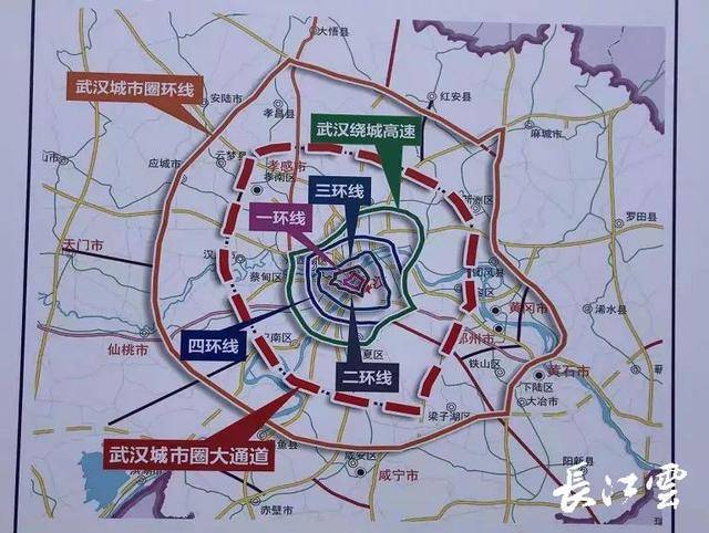 武汉城市圈大通道被列入《武汉市城市总体规划(2017—2035年》和