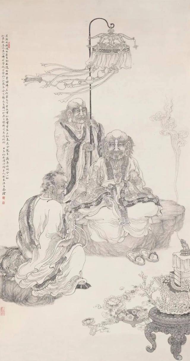 艺术实践,林东感言:中国工笔画(包括"白描")应不拘泥于自然物象的摹拟