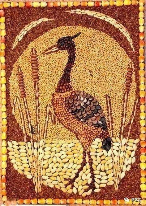 种子画一颗一粒想法多种子画中乐趣多