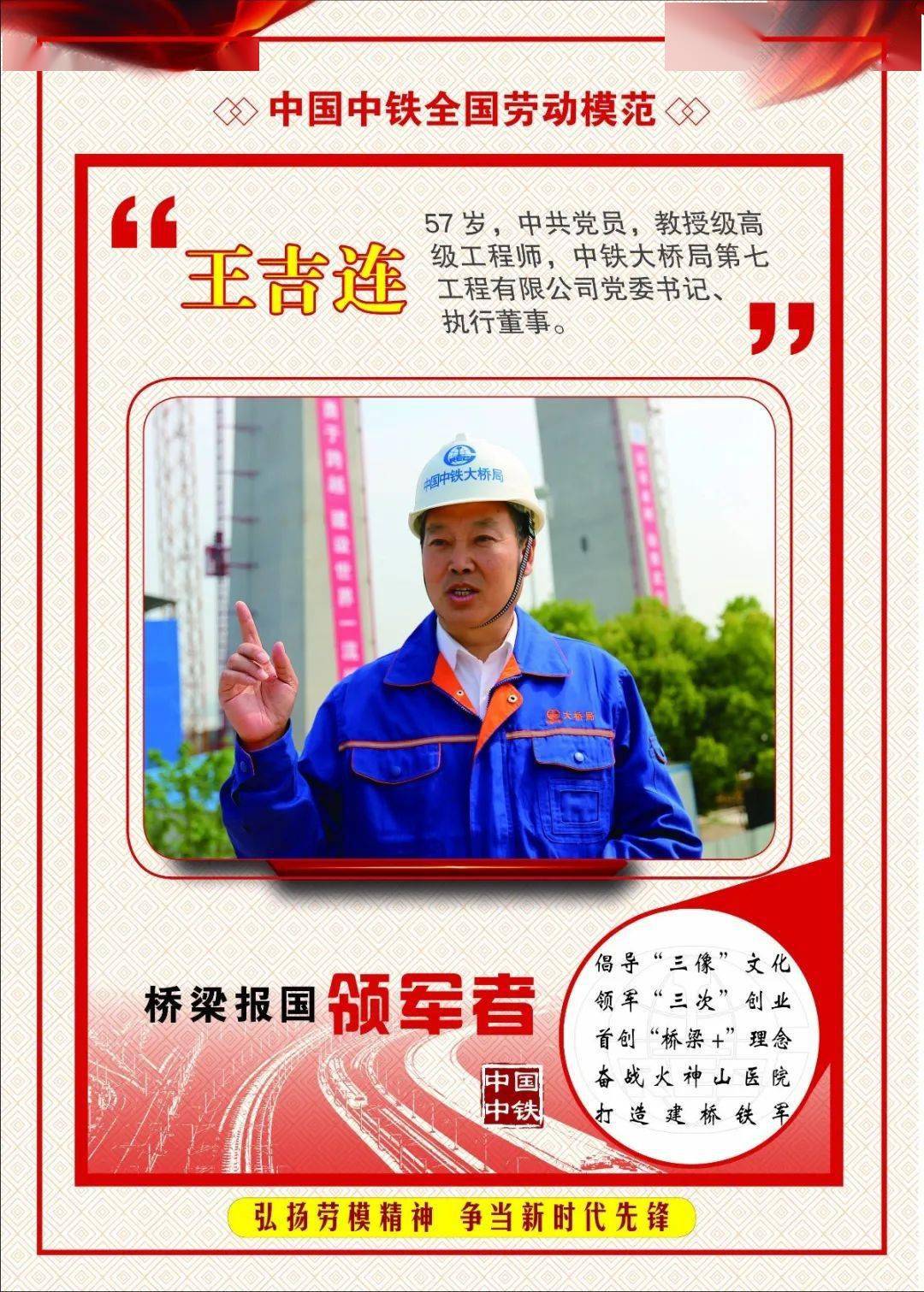 身边的榜样全国劳模王吉连桥梁报国领军者