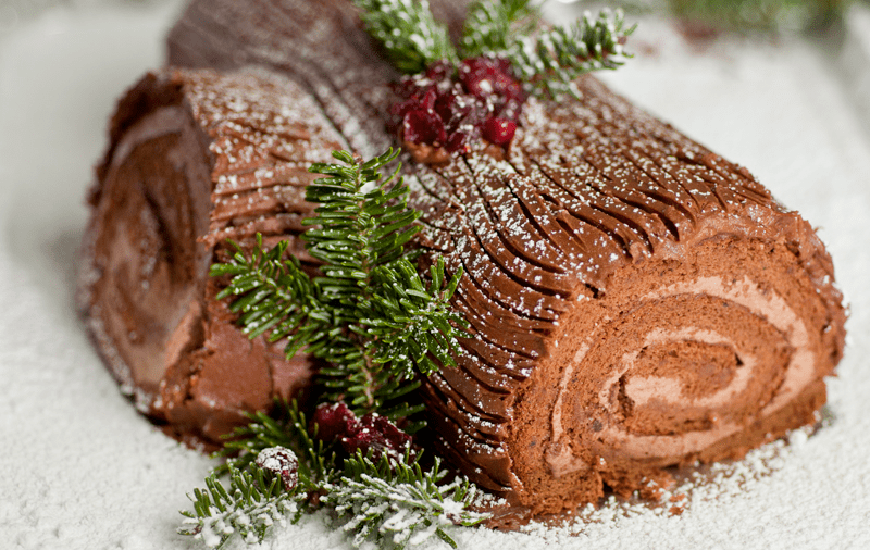 这就是圣诞树桩蛋糕(树干蛋糕),是每年圣诞节必备的美食.