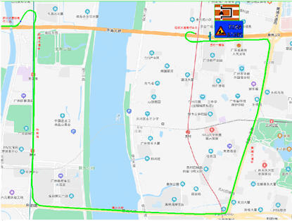 绕行路线二:华快花城收费站出口→员村一横路→黄埔大道西→琶洲大桥