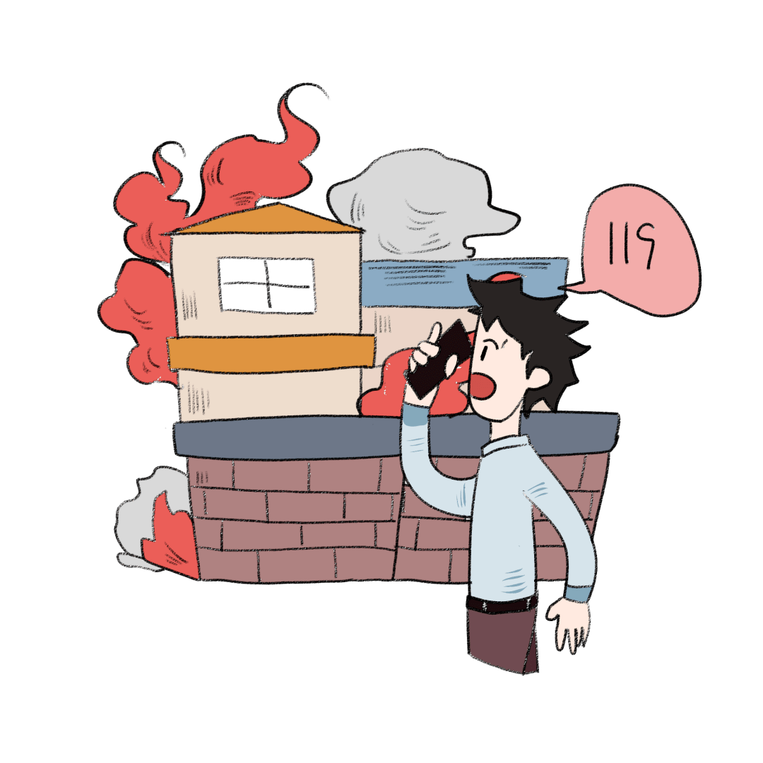 惊险一刻还好有斜土这两位救火急先锋