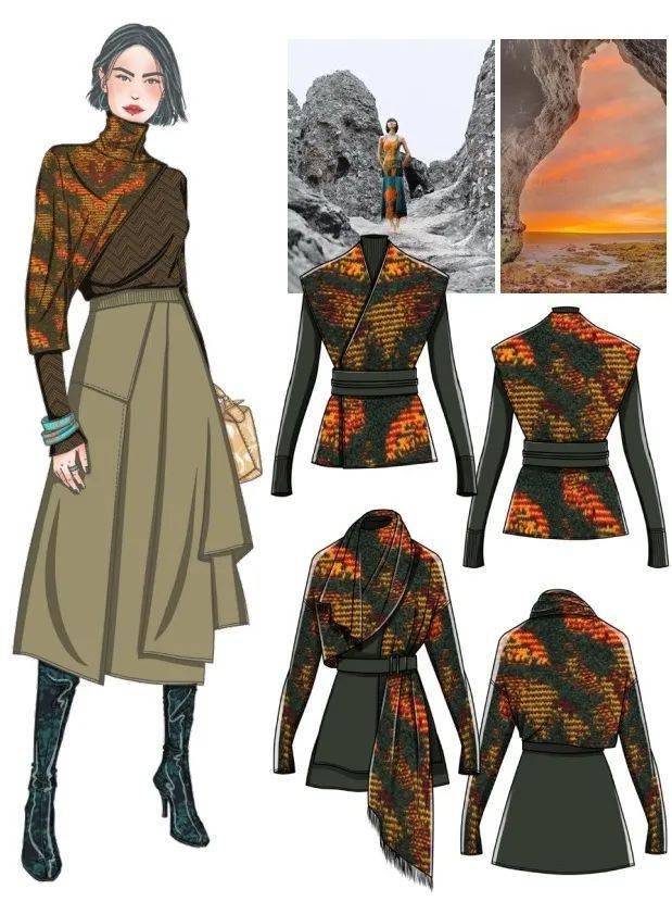 针织毛衫服装效果图vs款式图分享2122年秋冬羊绒针织服装流行趋势