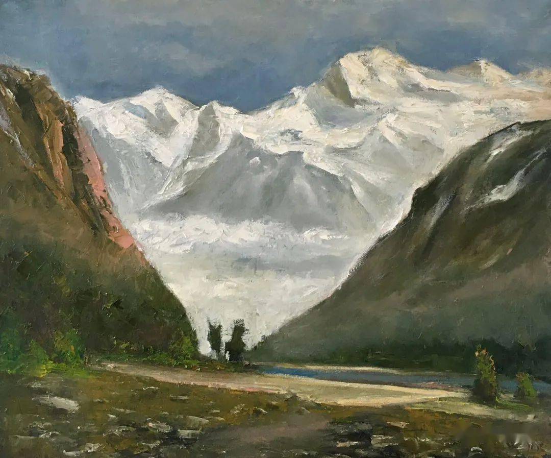 50/60cm油画《树林》55/70cm(kila)油画《牧场》50/60cm洪建康新西兰