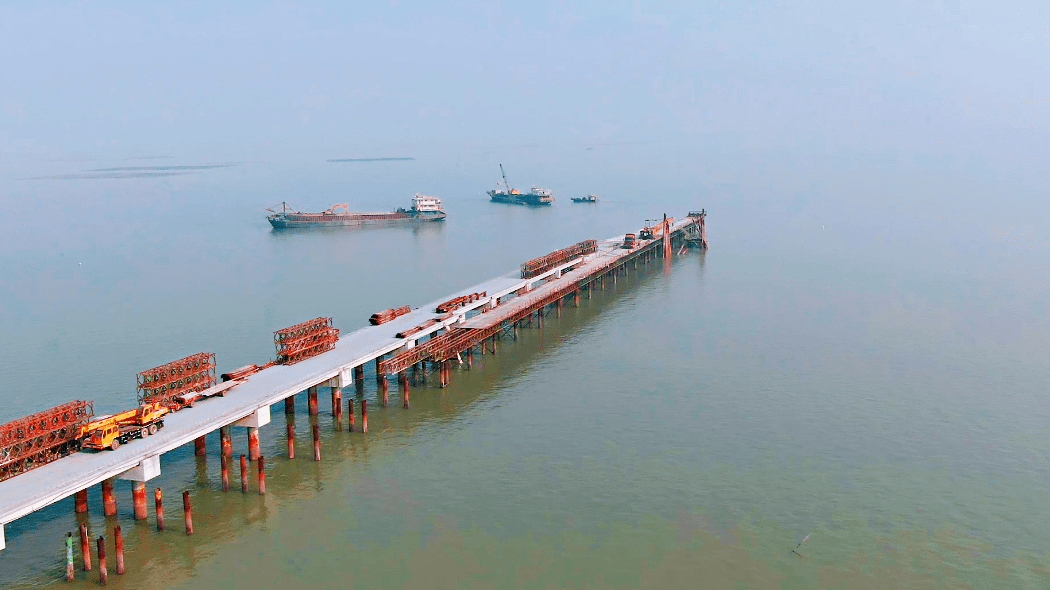 赣榆琴岛天籁网红栈桥主体完工,2021年6月交付!