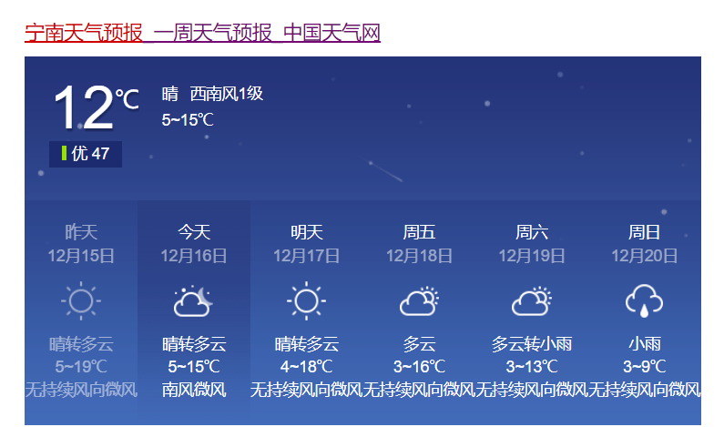 涼山降溫降雨天氣預報