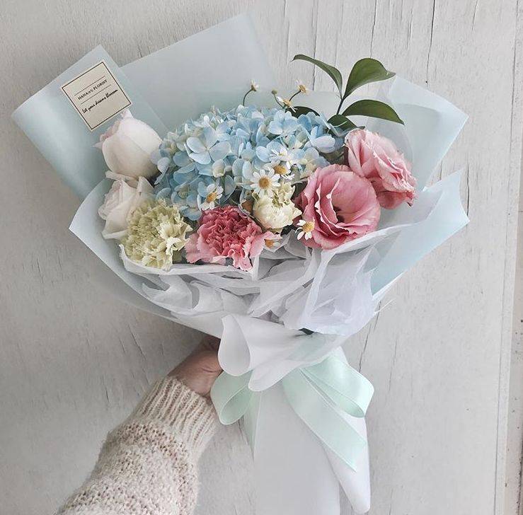 绣球花束甜到心里