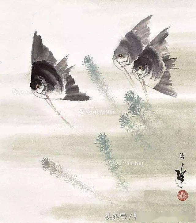 名家画神仙鱼逍遥自在如鱼有余