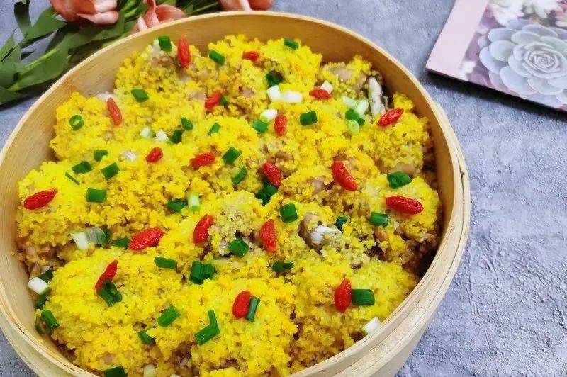 小米粉蒸鸡解锁鸡肉新吃法别有一番滋味