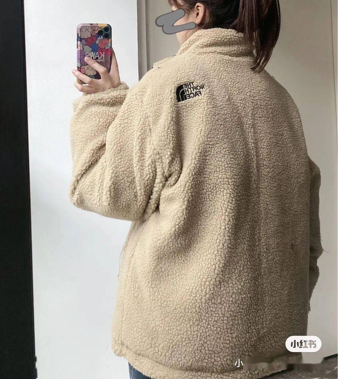 三色齐发tnf北mian家双面穿男女情侣款摇粒绒羊羔绒棉服外套