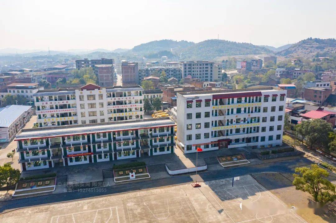 航拍学校系列东安县井头圩镇中心小学视频照片