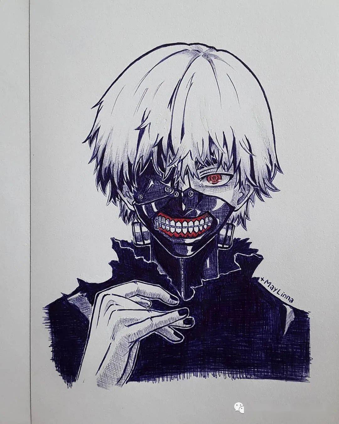 圆珠笔还能画动漫画风非常有新意的动漫插画你肯定没见过还挺好看