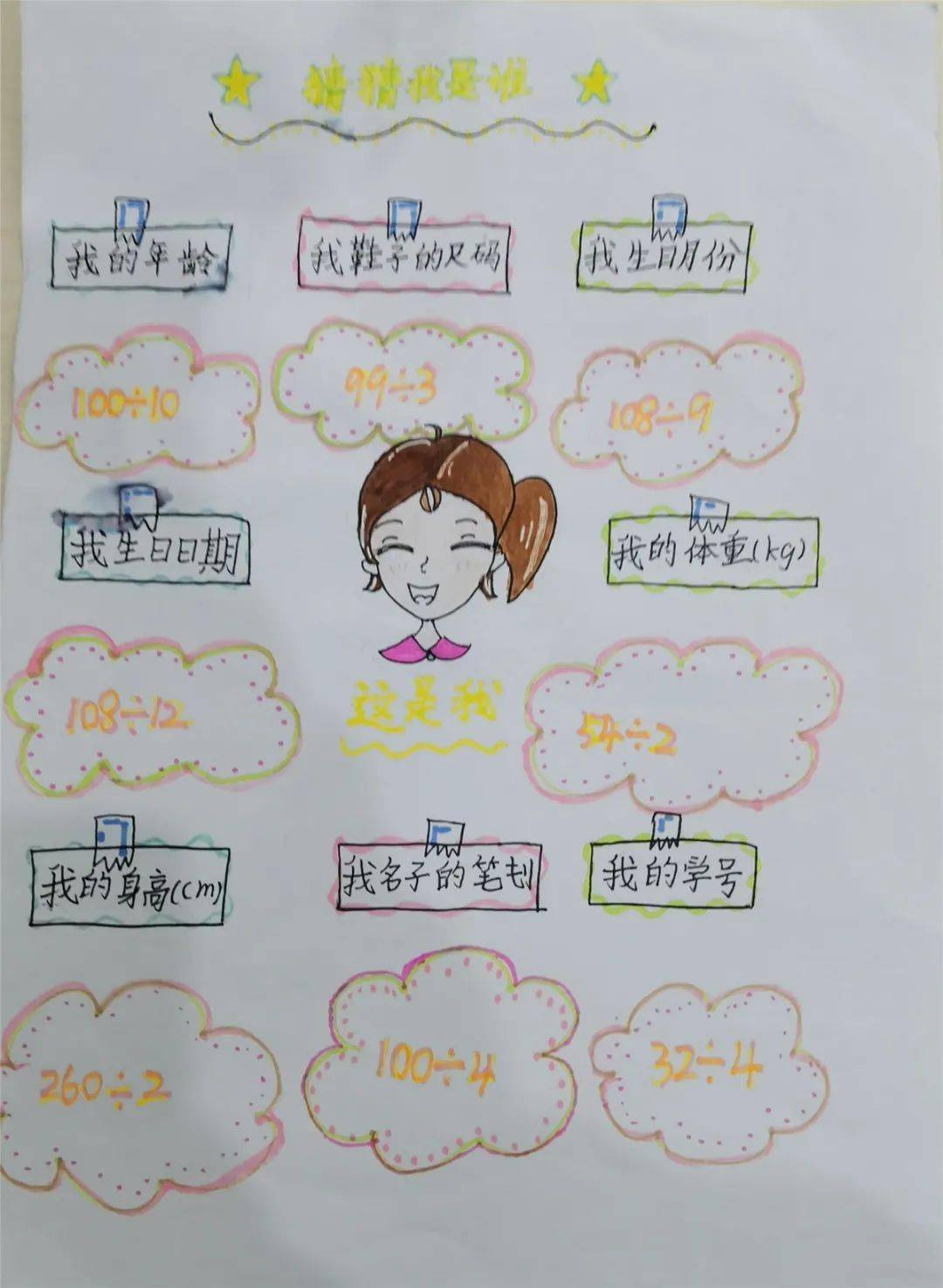 创意致远猜猜我是谁三年级数学乘除法计算创意作业