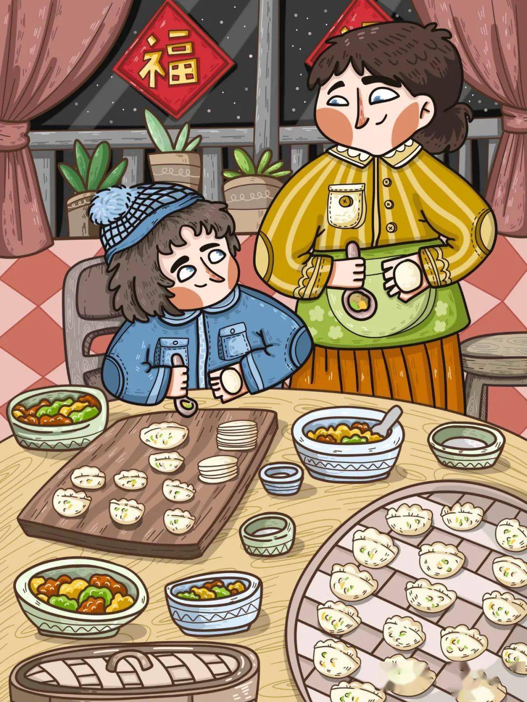 美食插画丨35款潮流线稿卡通可爱美食人物第217期