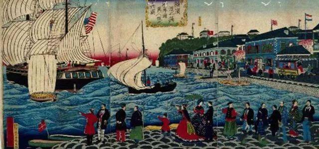 主要作品是横滨绘和无惨绘到了这一时期,一个是黑船事件,导致日本开国