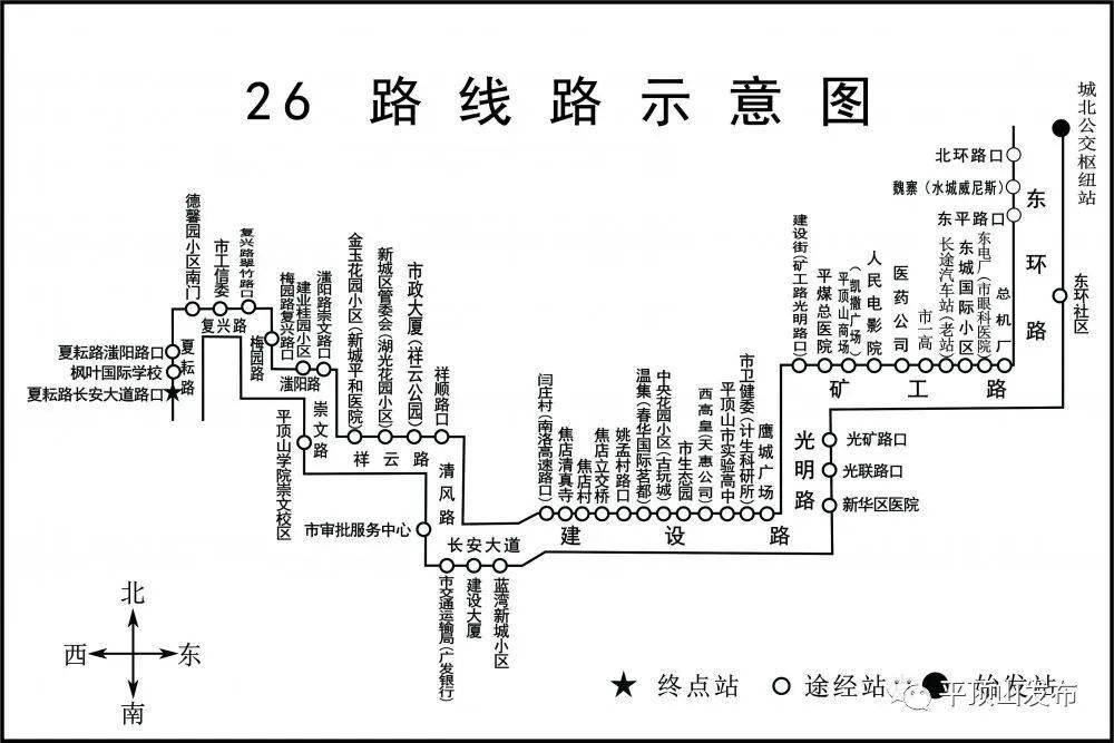 收藏平顶山市区66条公交线路运行图和停靠站点汇总