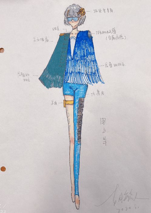 初三年级服装设计作业展霓裳之舞青春之梦