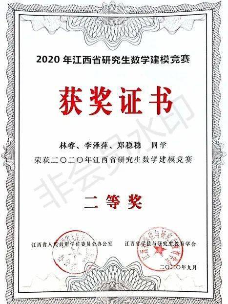 喜报我院在2020年江西省研究生数学建模竞赛中荣创佳绩