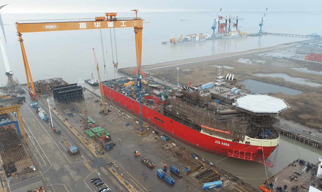 振华重工jsd6000深水起重铺管船顺利下水