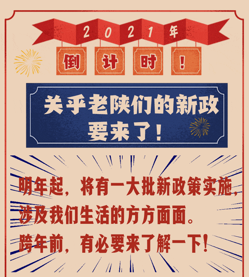 跨年倒计时这些关乎老陕们的新政策必须了解一下