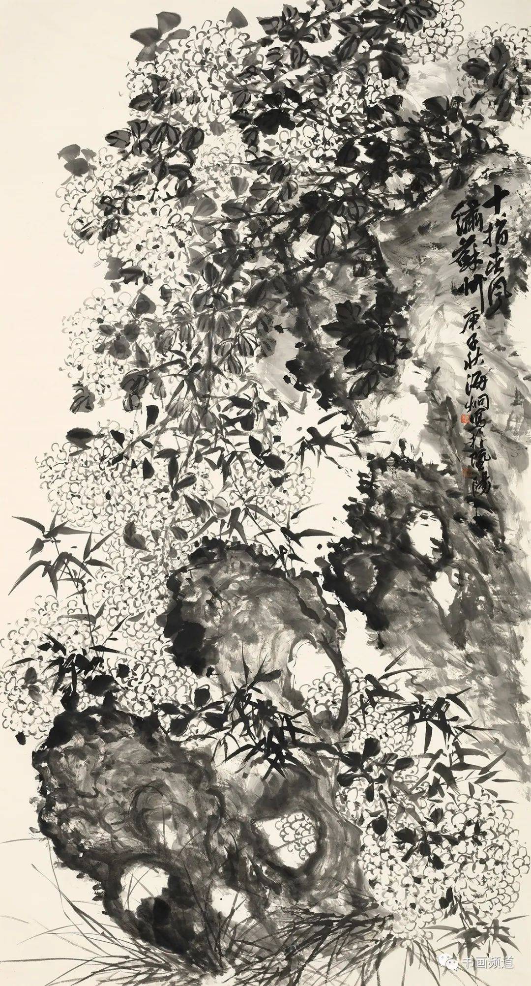 (中) 《村居秋鸣》 180cm×97cm 江苏唐兵在传统绘画的基础上创新突破
