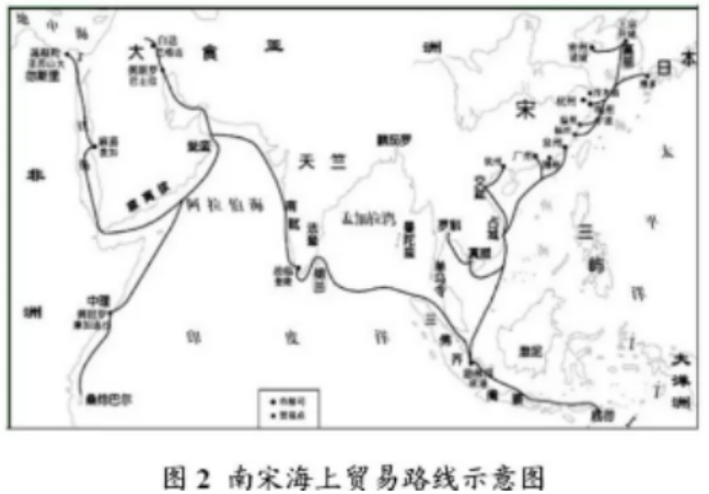 每日一练|备战小论文:南宋海上贸易路线示意图