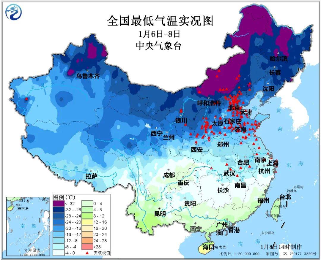 天氣盤點1月6日至8日寒潮天氣過程