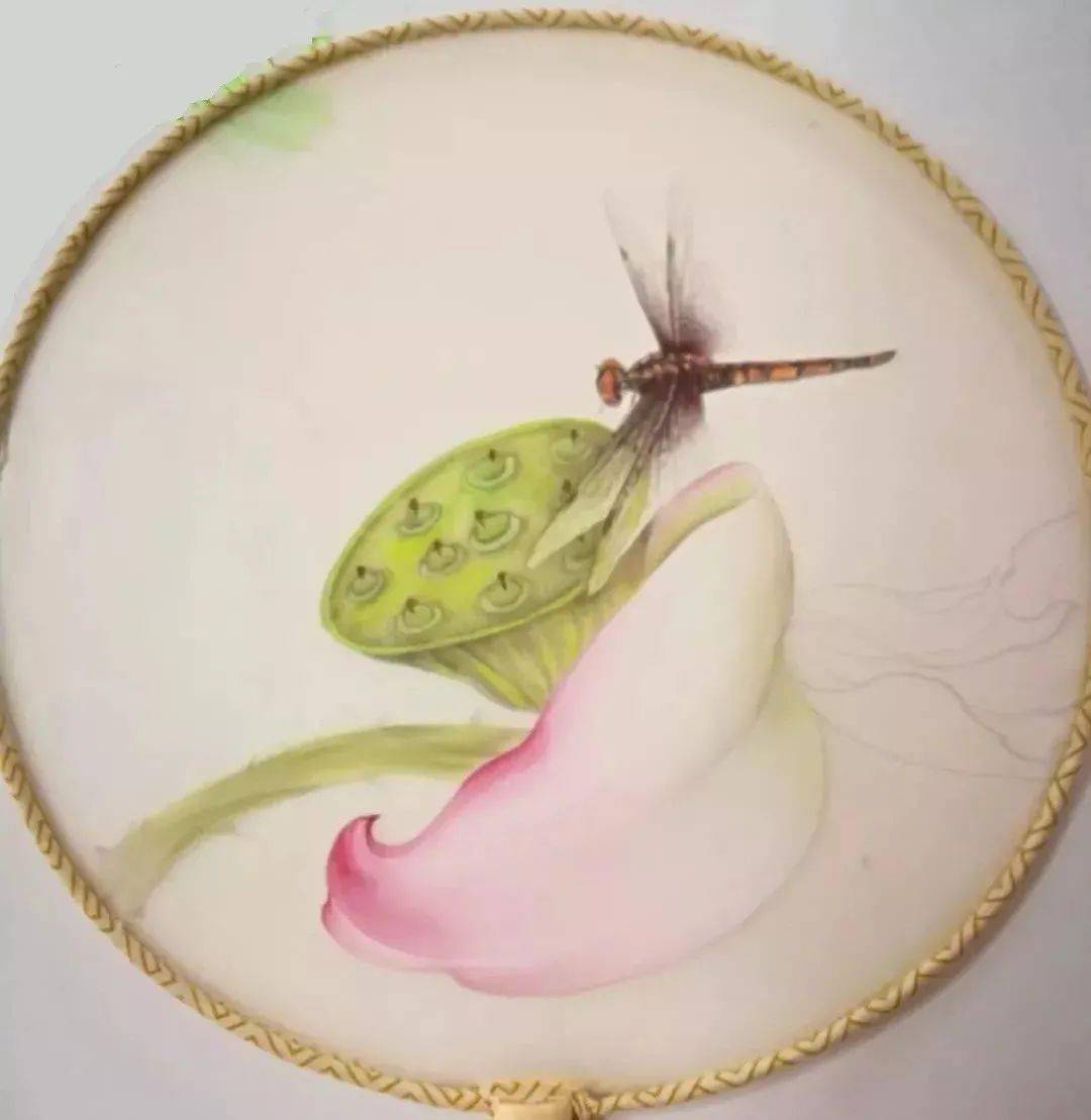 工笔荷花《话秋语》画法示范_莲蓬