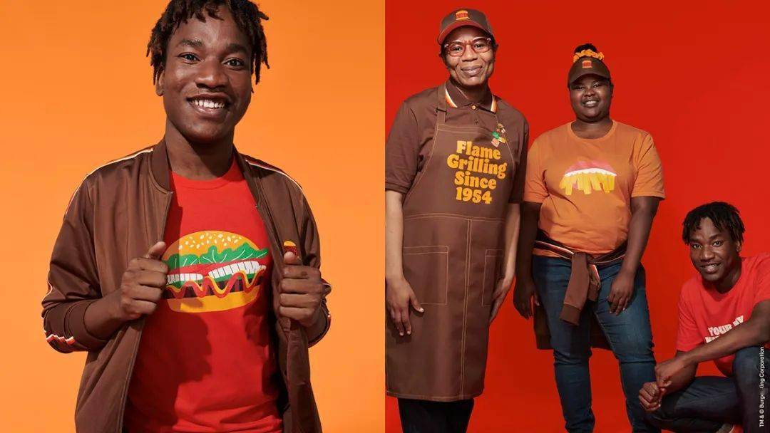 工作制服插图汉堡王的员工工服也焕然一新,工服融合了现代,休闲风格和